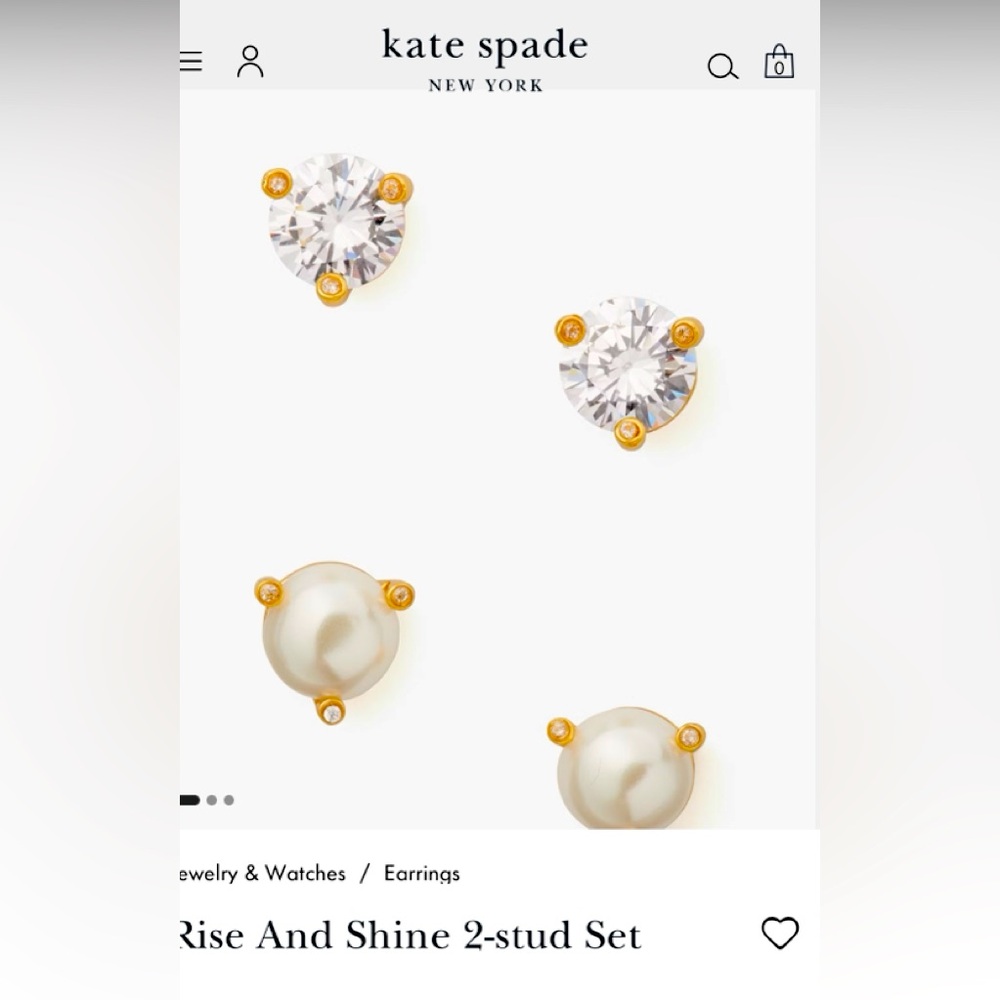 NWT Kate Spade Rise & Shine two stud earring set. Comes in original packaging